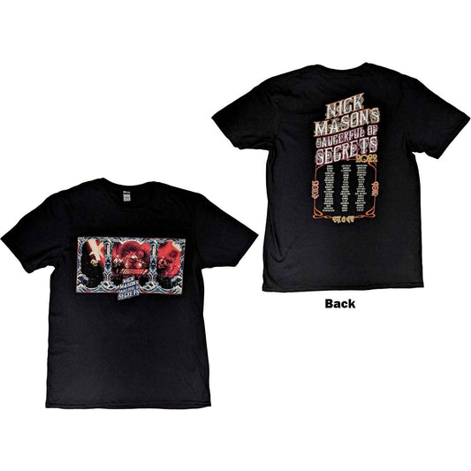 Nick Mason's Saucerful of Secrets Unisex T-Shirt: Hokusai Wave European Tour 2022 (Back Print & Ex-Tour)  Hokusai Wave European Tour 2022 Short Sleeves