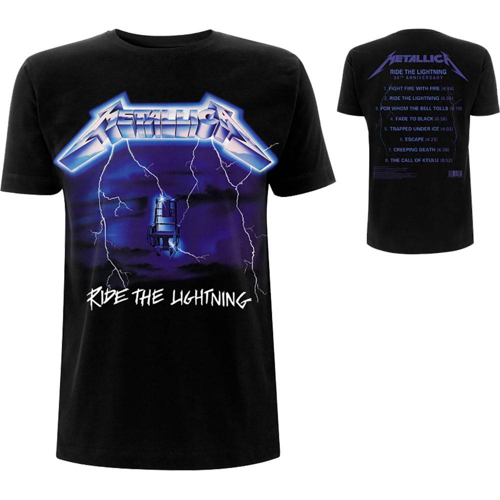 Ride The Lightning Tracks Back Print Unisex T-Shirt