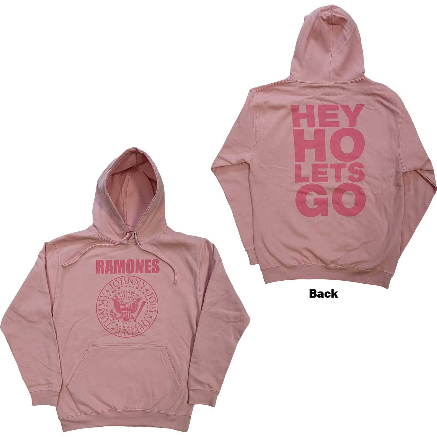 Unisex Pullover Hoodie Pink Hey Ho Seal Back Print